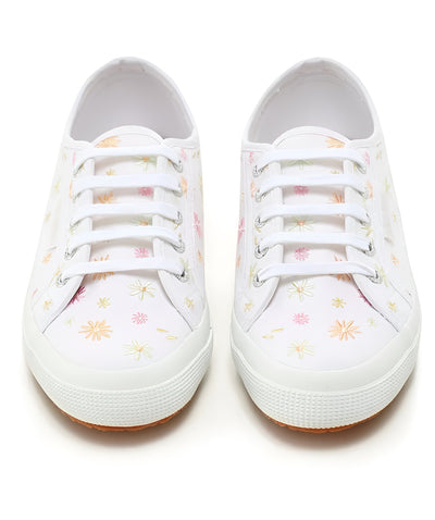 Superga Flowers Embroidery Women Casual Lace Up Shoe