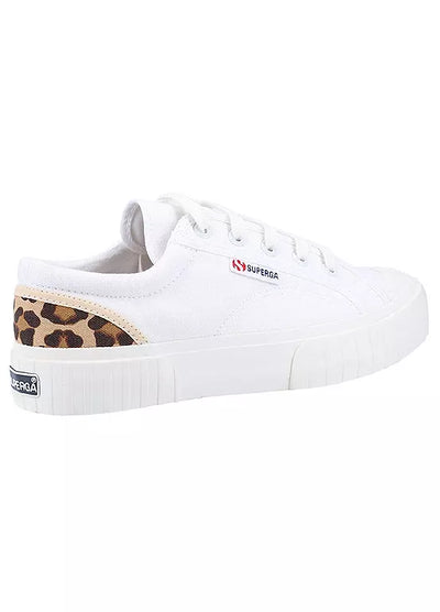 Superga Ladies Stripe Pad Leopard Trainers