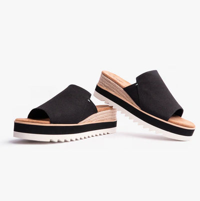 Toms Ladies Diana Mule Wedge Black Sandal