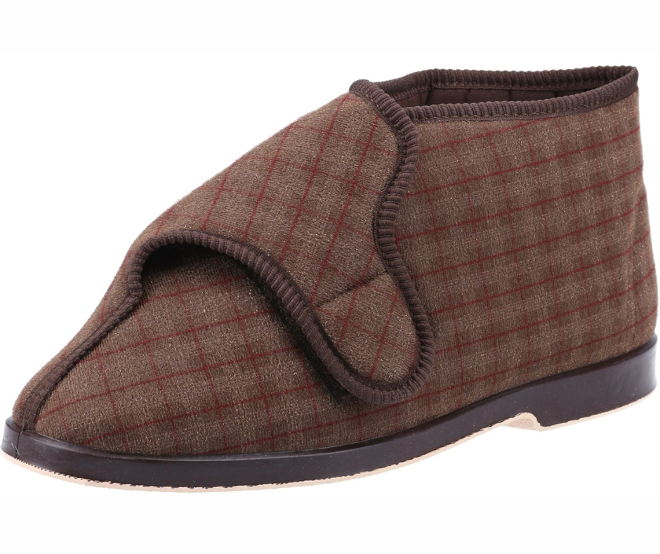 Gbs Keswick Mens Comfylux Touch Fastening Bootee Slipper