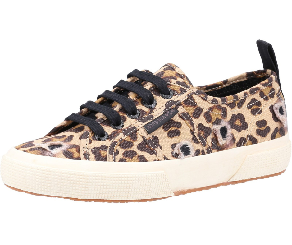 Superga Ripped Leopard Print Classic Trainer