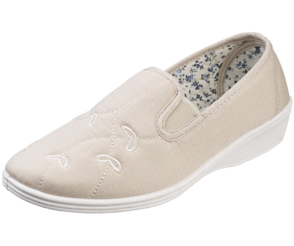 Mirak Ladies Bessie Twin Gusset Canvas Slip On Shoe