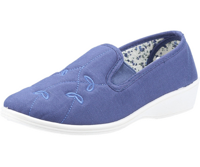 Mirak Ladies Bessie Twin Gusset Canvas Slip On Shoe