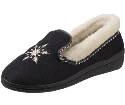 Mirak Snowflake Black Slipper