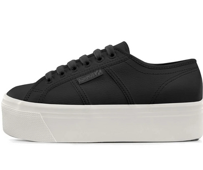 Superga Tumbled-Leather Women Sneakers Oversized Soles