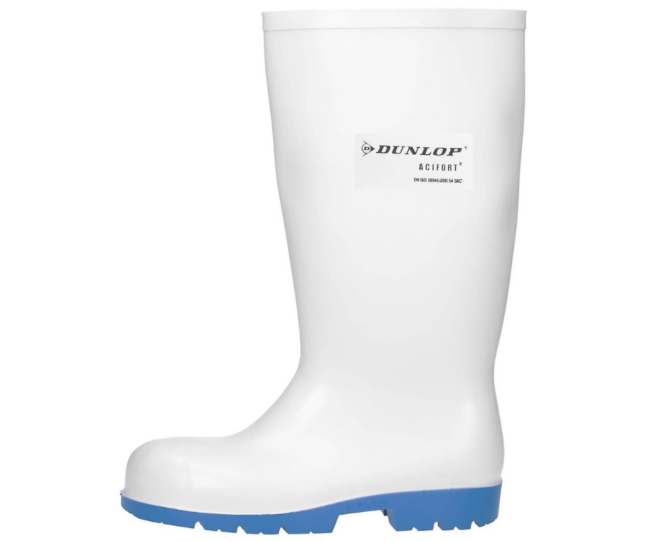 Dunlop White Acifort Classic Safety Wellington Boots