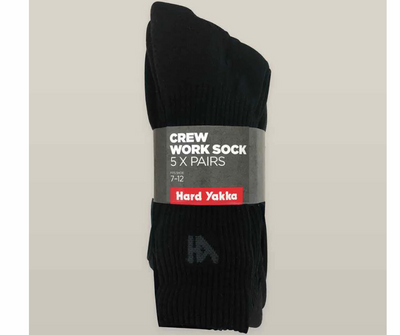 Hard Yakka Mens Crew Work Multi-Coloured Workwear Socks
