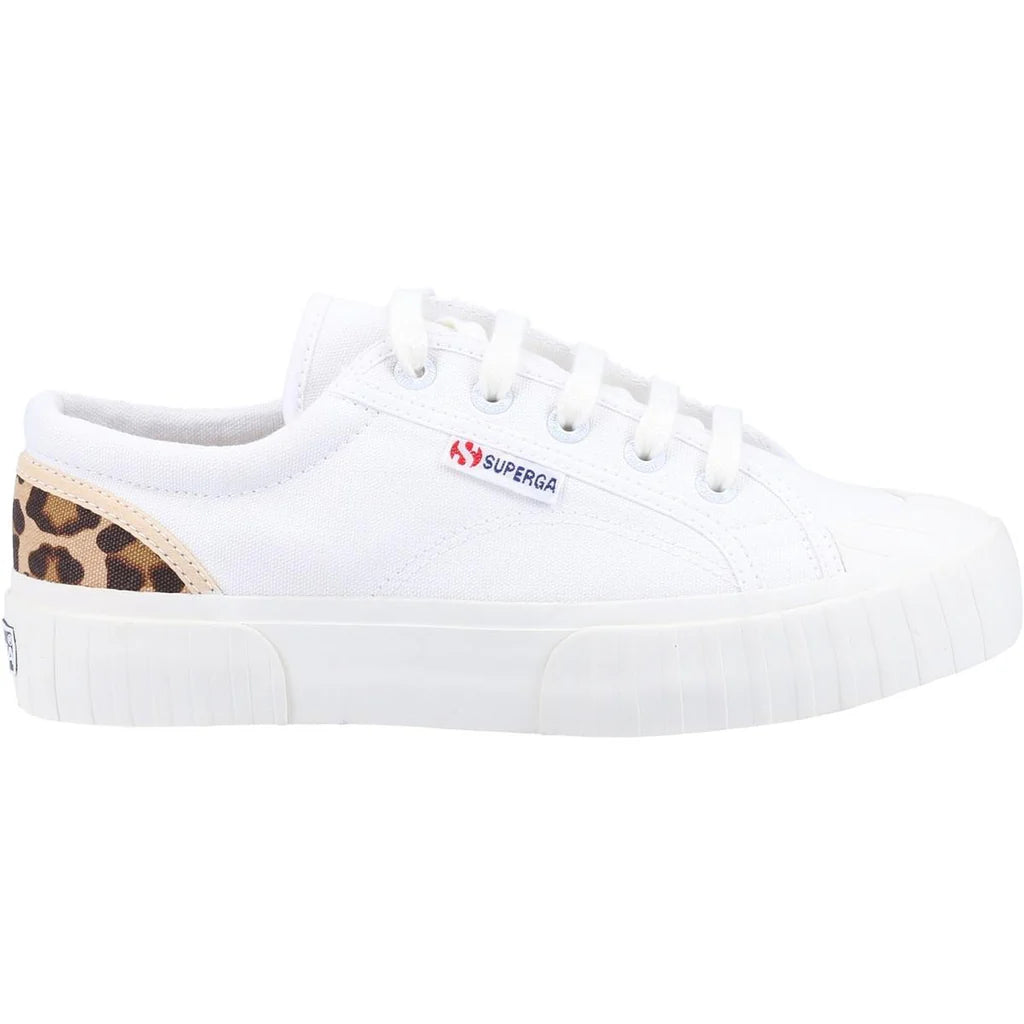 Superga Ladies Stripe Pad Leopard Trainers