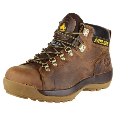 Caterpillar Womens Mae Leather Steel Toe Lace Up Cocoa Work Boots (Brown)