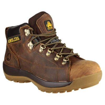 Caterpillar Womens Mae Leather Steel Toe Lace Up Cocoa Work Boots (Brown)