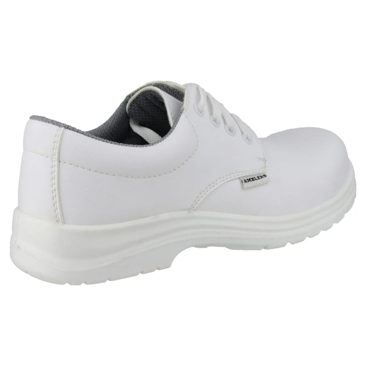 Amblers Safety White Lace-up Women's Shoe