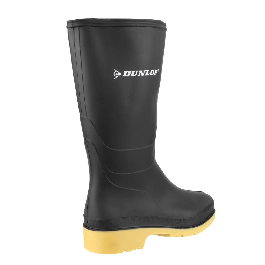 Dunlop Dull Junior Wellington Black Boots