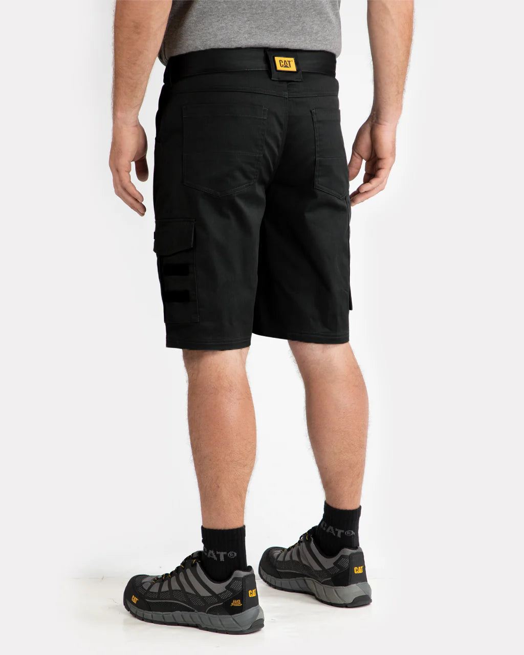 Caterpillar Tracker Gym Capri Pants Zipper Pockets Shorts