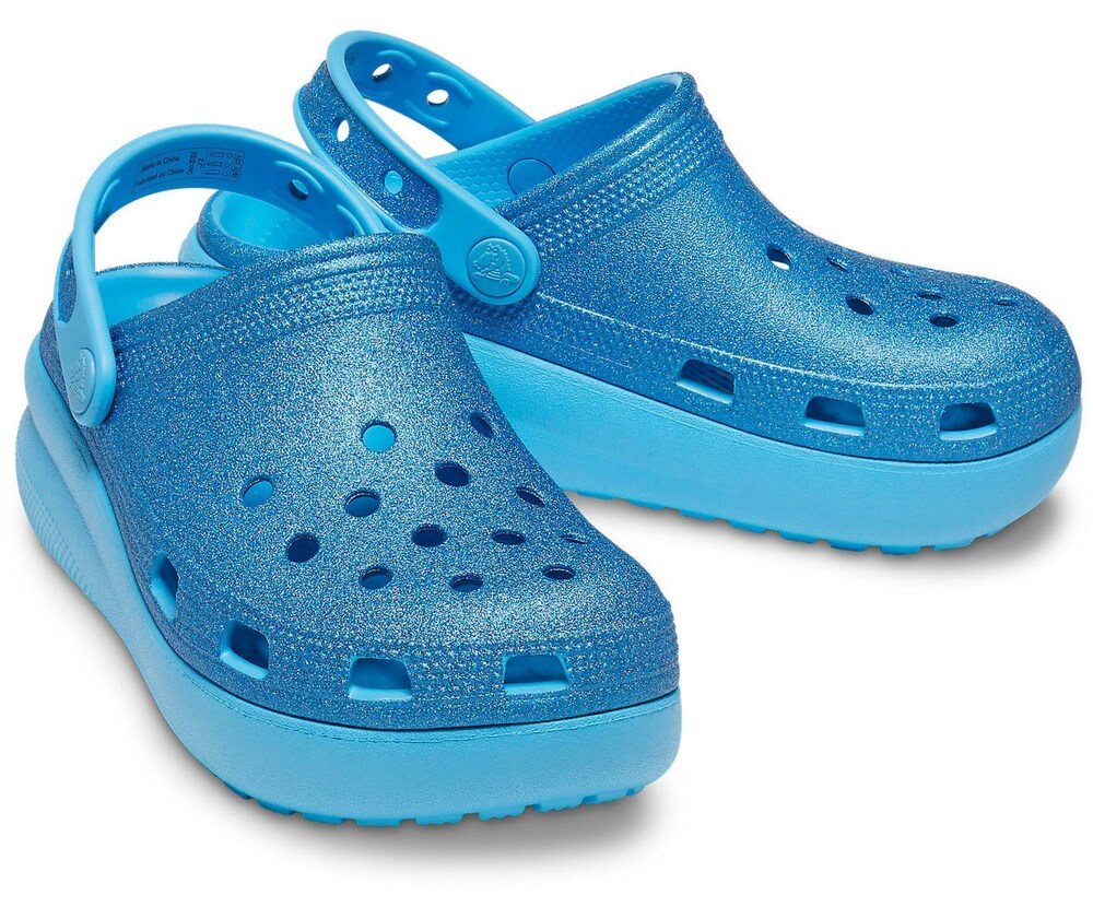 Crocs Kids' Classic Blue Glitter Cutie Clog