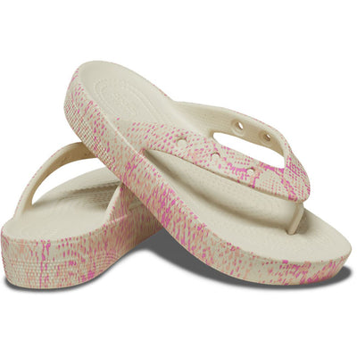 Crocs Ladies Classic Platform Snake Print Sandals