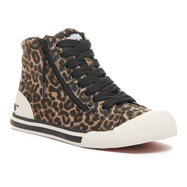 Rocket Dog Women Jazzin Hi Tampa Leopard Canvas High-Top Shoes