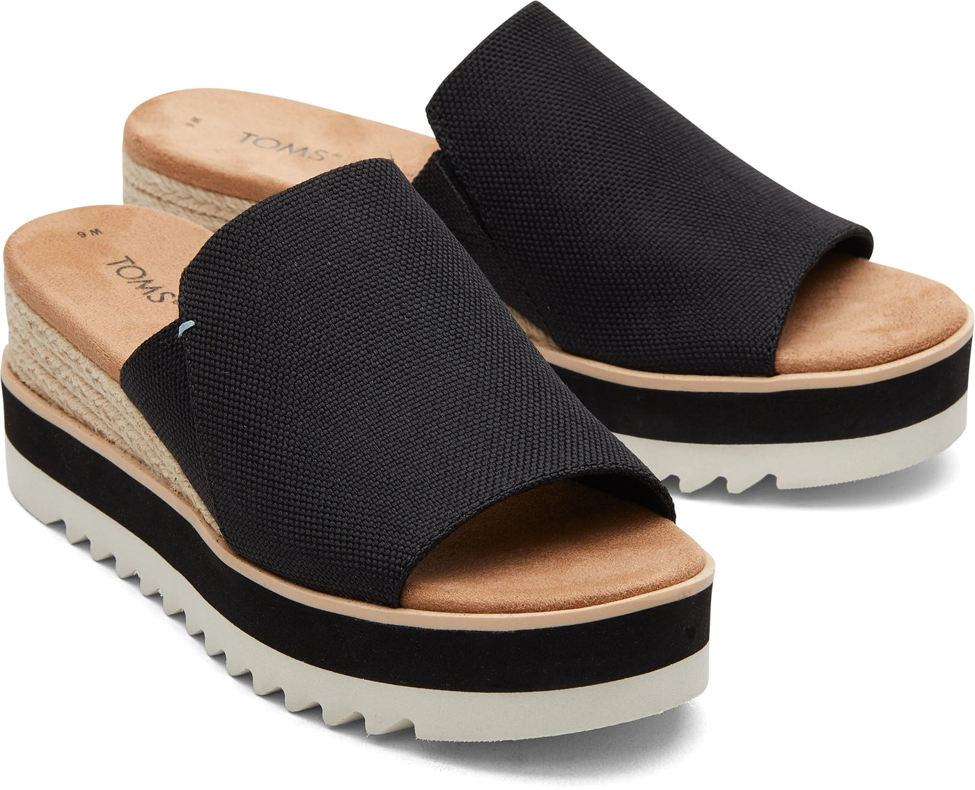 Toms Ladies Diana Mule Wedge Black Sandal