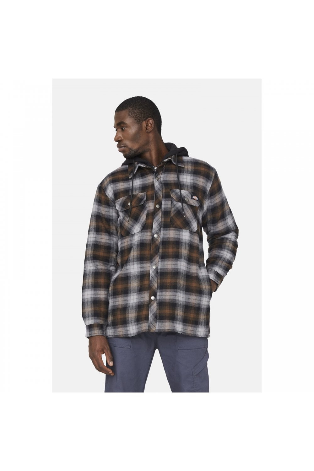 Dickies Fleece Hood Arizona Flannel Print Shirt Jacket