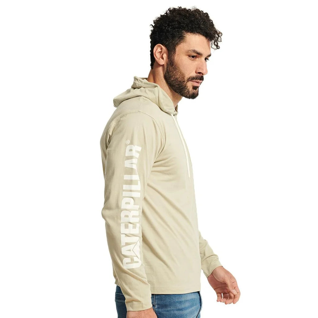 Caterpillar Hooded Mens Trademark Banner Tee Cotton Long Sleeve T-Shirt