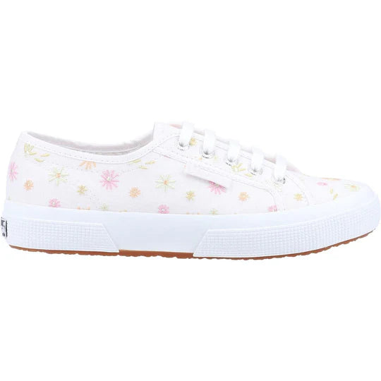 Superga Flowers Embroidery Women Casual Lace Up Shoe