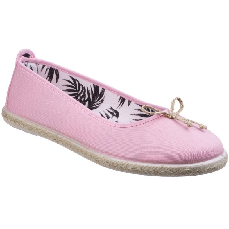 Flossy Condor Baby Pink Canvas Slip-On Ballerina Shoes For Ladies