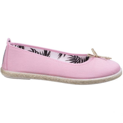 Flossy Condor Baby Pink Canvas Slip-On Ballerina Shoes For Ladies