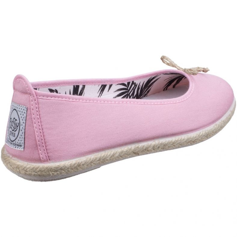 Flossy Condor Baby Pink Canvas Slip-On Ballerina Shoes For Ladies