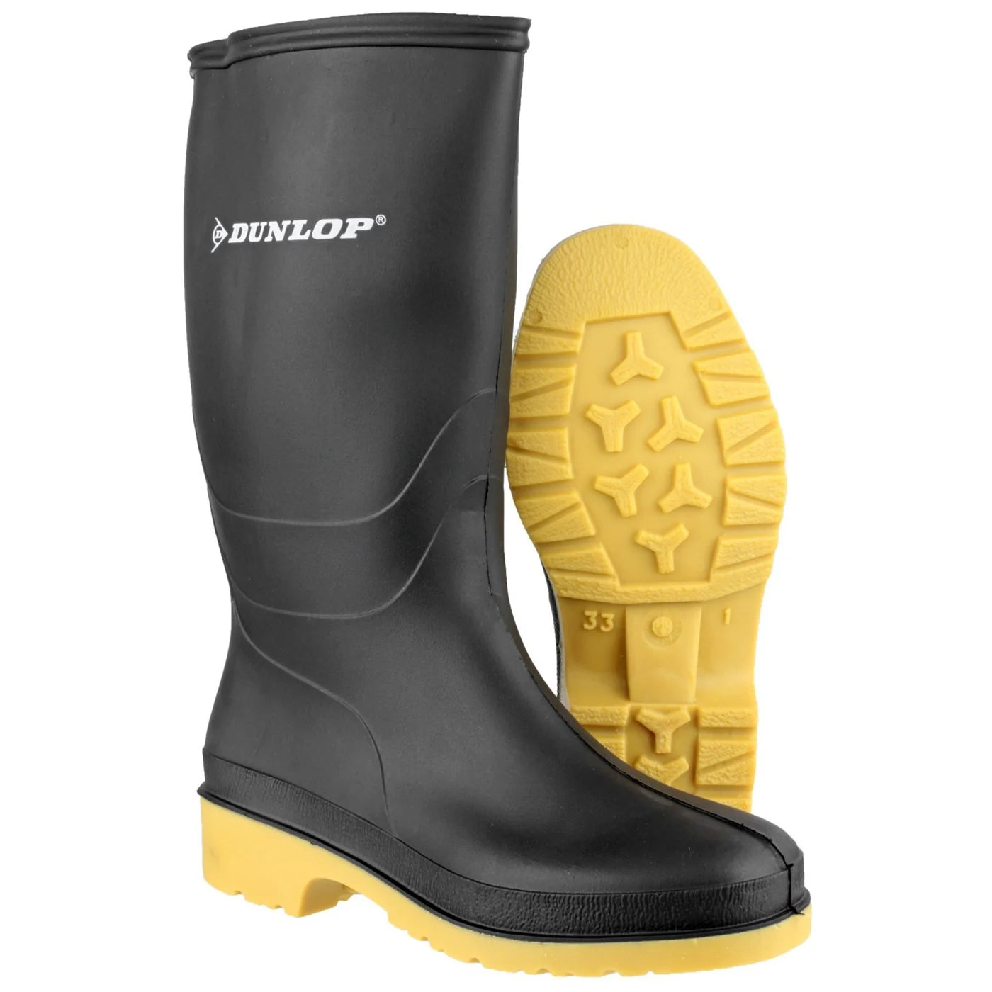 Dunlop Dull Waterproof Wellington Boot - Black