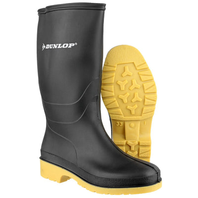 Dunlop Dull Waterproof Wellington Boot - Black