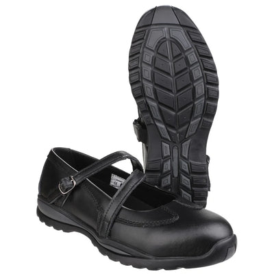 Amblers Safety S1p Buckle Ladies Black Shoes