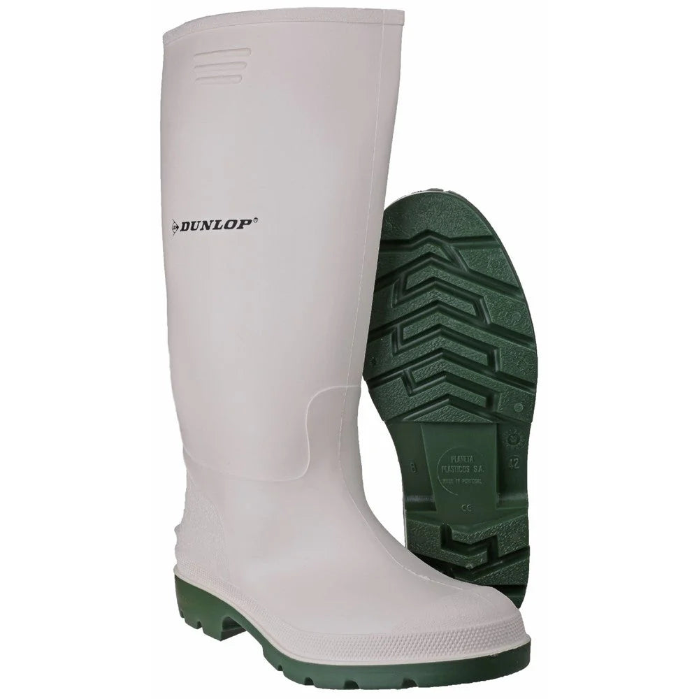 Dunlop Pricemastor White Wellington Industrial Work Boots