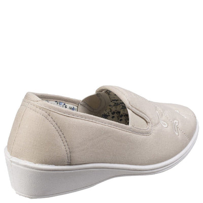 Mirak Ladies Bessie Twin Gusset Canvas Slip On Shoe