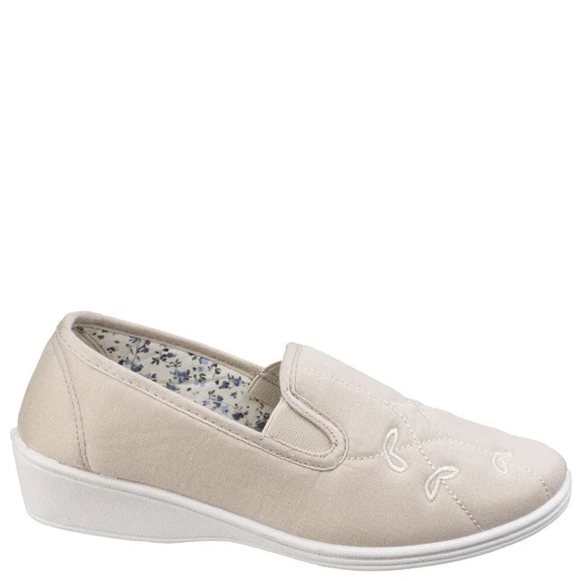 Mirak Ladies Bessie Twin Gusset Canvas Slip On Shoe