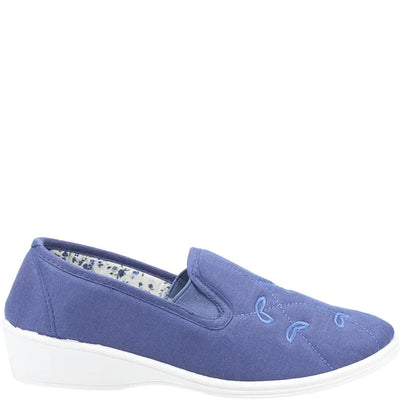 Mirak Ladies Bessie Twin Gusset Canvas Slip On Shoe