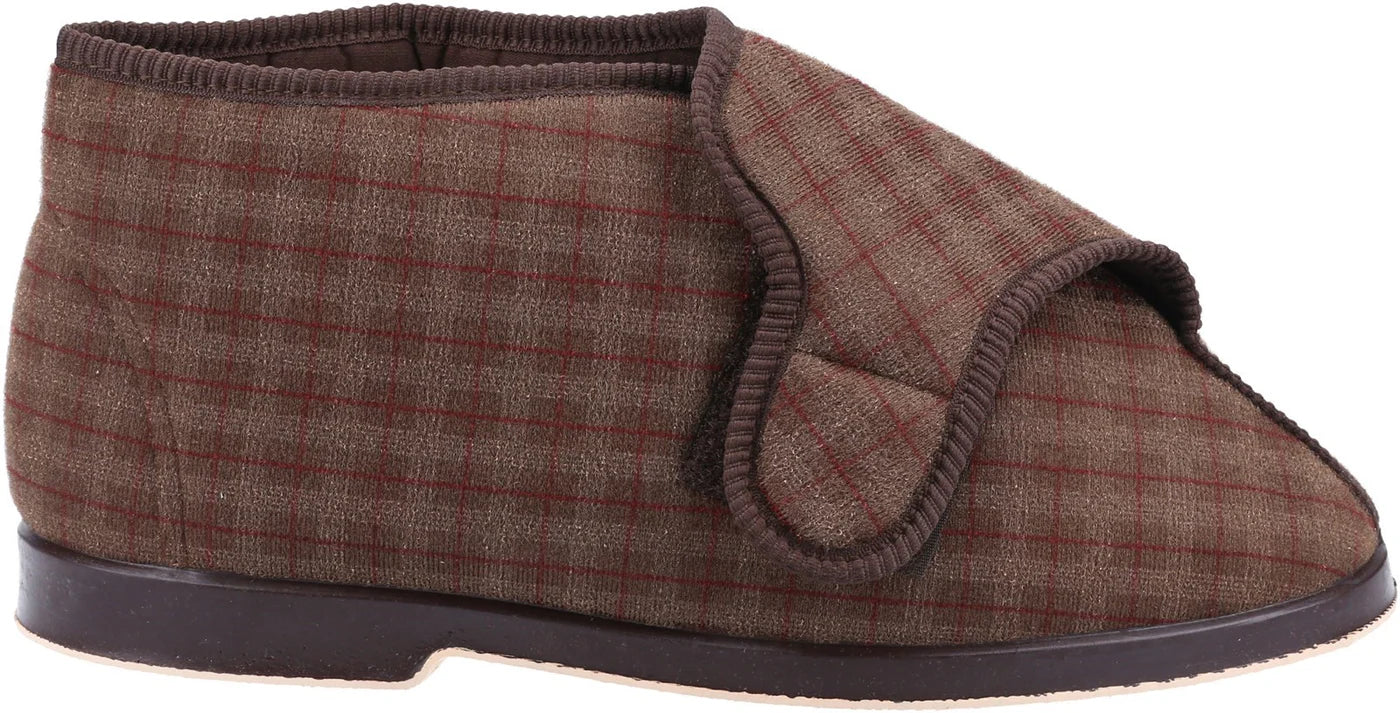 Gbs Keswick Mens Comfylux Touch Fastening Bootee Slipper