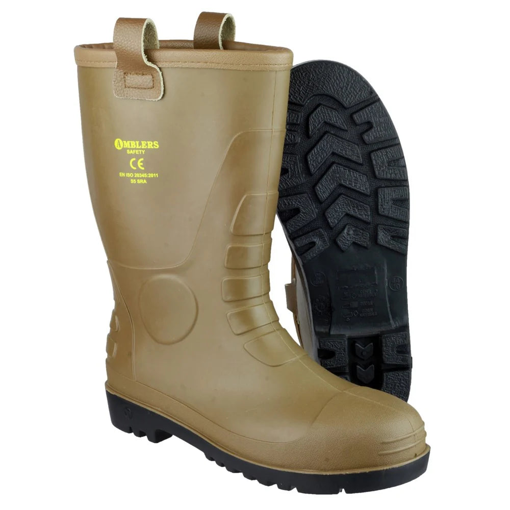 Amblers Safety Tan Pvc Rigger Light Brown Boot