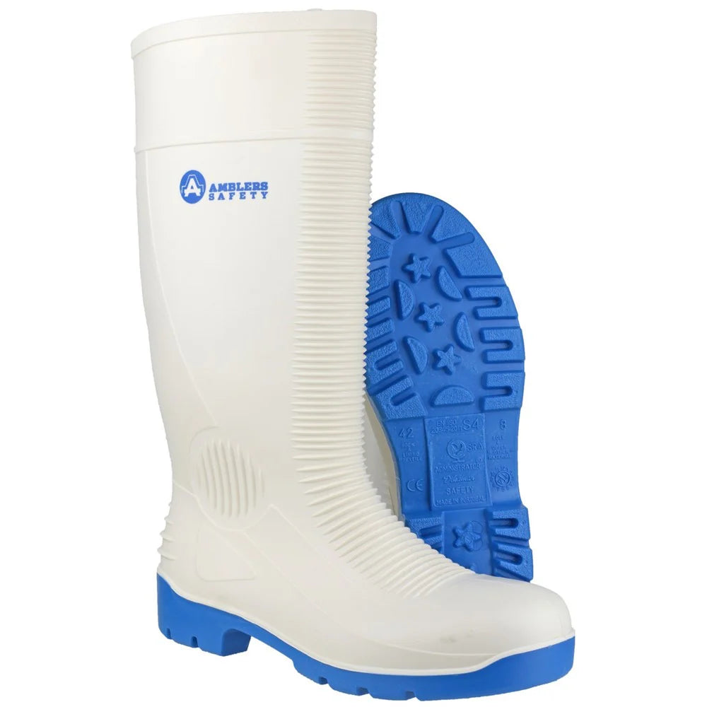 Amblers Safety Wellington Toe Food White Waterproof Boot