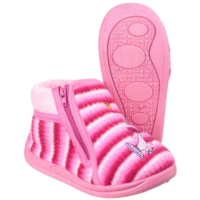 Mirak Childrens Safari Zip Up Bootie Slipper