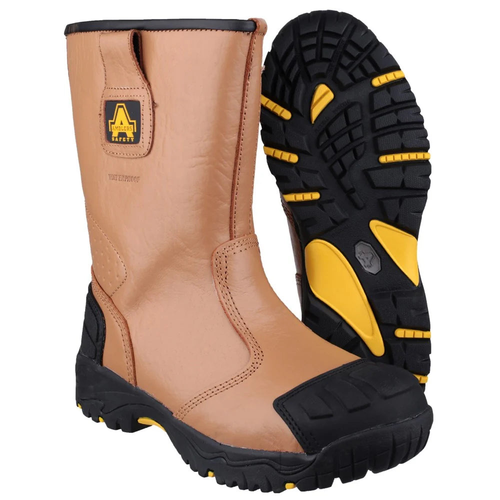 Amblers Safety S3 Waterproof Rigger Tan Boot