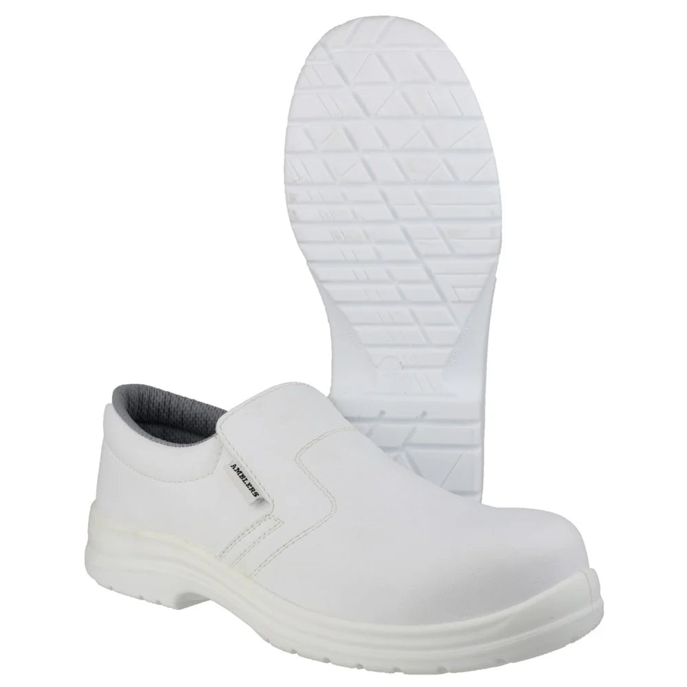 Amblers Safety Women's White Slip-on Shoes