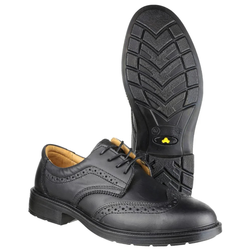 Amblers Safety S1p Src Black Leather Men's Shoe