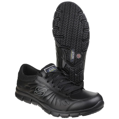 Skechers Workwear Eldred Lace Up Comfort Black Work Shoe