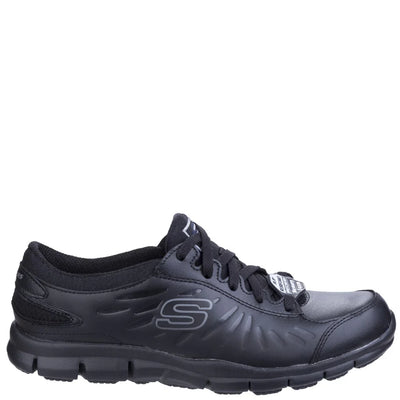 Skechers Workwear Eldred Lace Up Comfort Black Work Shoe