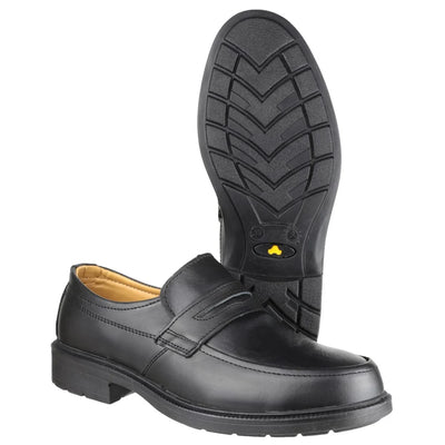 Amblers Safety Leather Loafers Mens Src Style Black Shoe