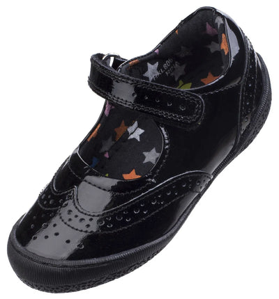 Hush Puppies Rina Patent Black School Shoes