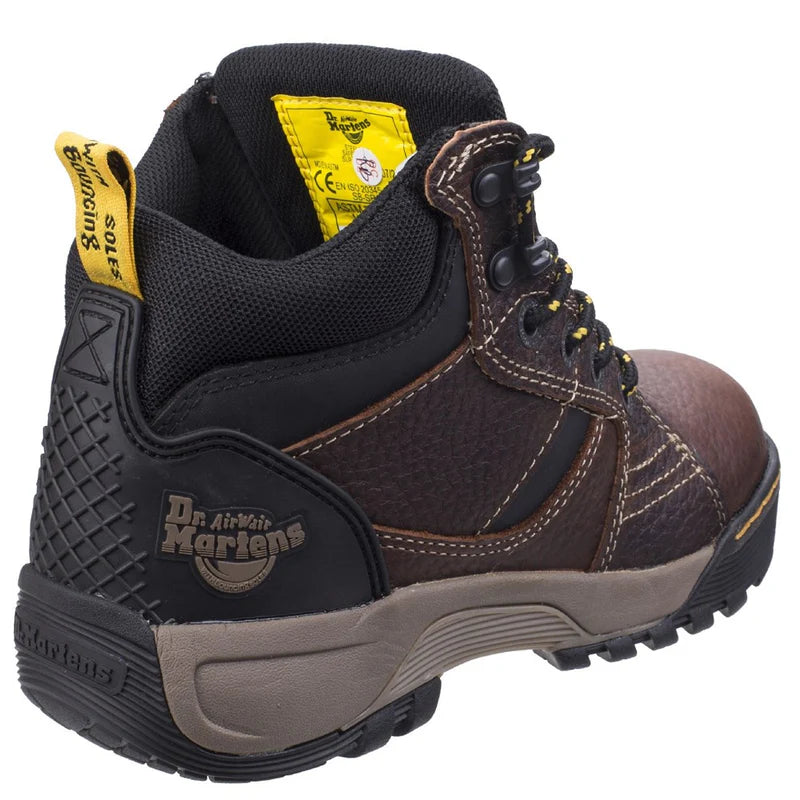 Dr Martens Grapple Men's Patterson Plain Toe Oil Slip Resistant Safety Hiker-Brown