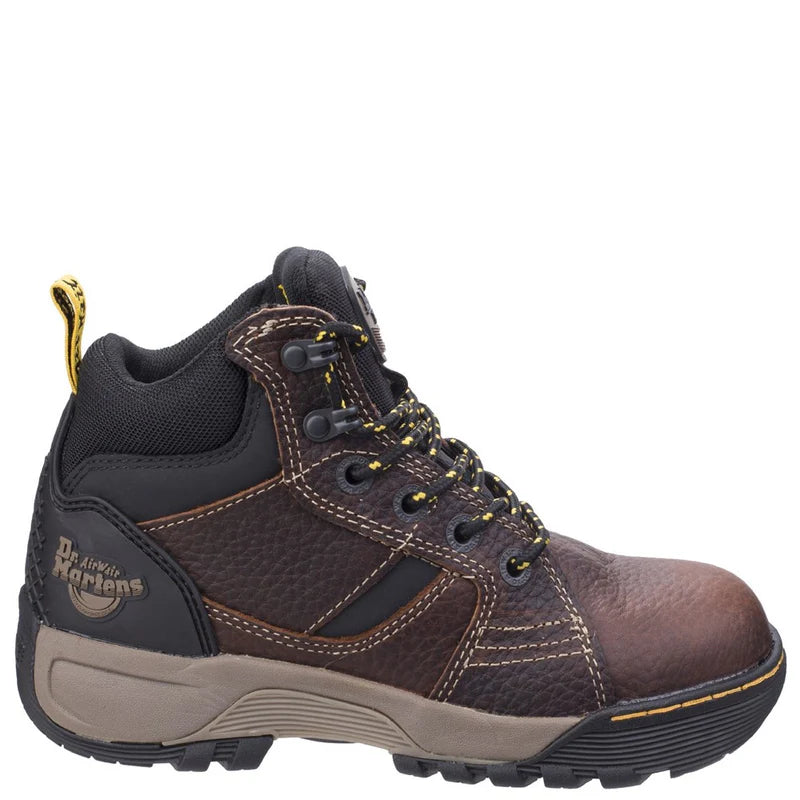 Dr Martens Grapple Men's Patterson Plain Toe Oil Slip Resistant Safety Hiker-Brown