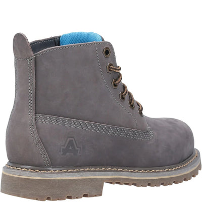 Amblers Safety Mimi Womens Lace Up Gray Boot