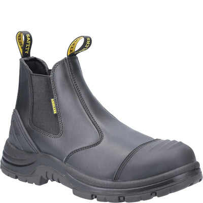 Amblers Safety York Dealer HRO Slip On Oiled Leather Black Boot