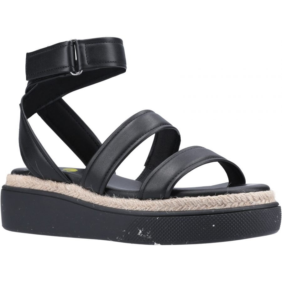 Rocket Dog Franki Black Ladies Pu Ankle Strap Sandals